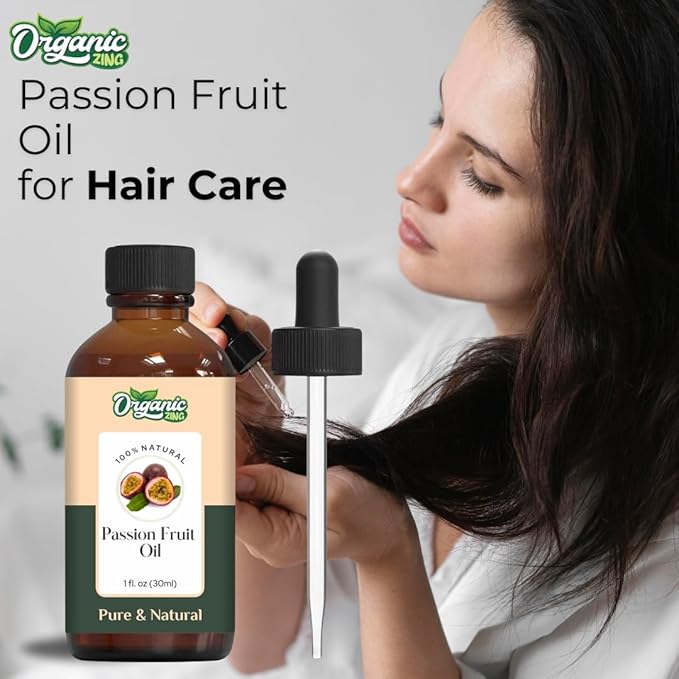 Organic Zing Passion Fruit (Passiflora Edulis) Oil | Carrier Oil for Aroma, Diffusers, Skincare & Hair Care - 30 Ml