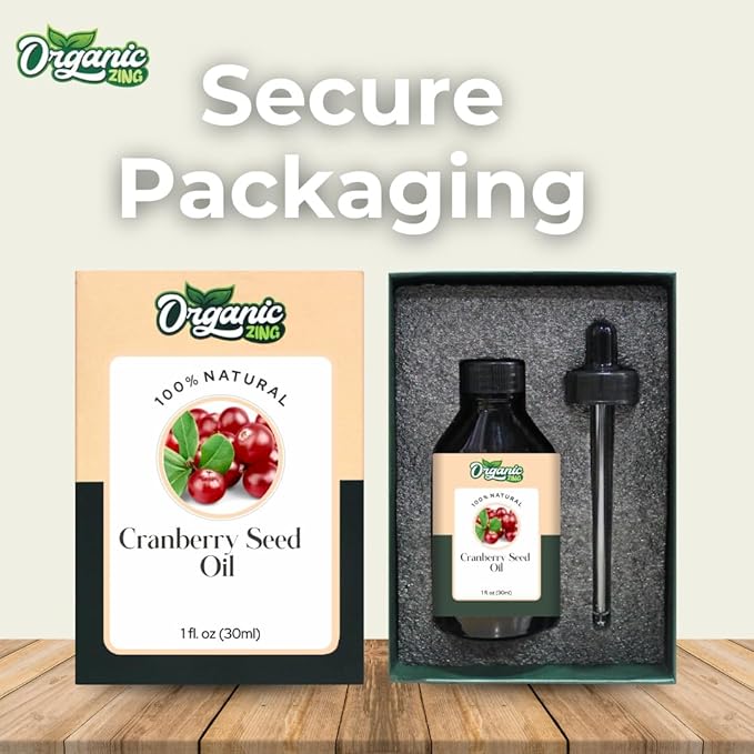 Organic Zing Cranberry Seed (Vaccinium Subg. Oxycoccus) Oil | Carrier Oil for Skincare, Hair Care & Massage- 30 Ml