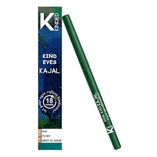 Kinded Kind Eyes Kajal 3 In 1 Kohl Kajal Eye Liner Colour Peacock Green - 0.35 gms