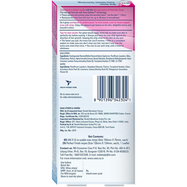 Veet Full Body Waxing for Sensitive Skin - 8 Strips