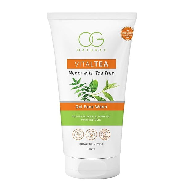OG BEAUTY Natural Vitaltea Neem With Tea Tree Gel Face Wash - 150 ml