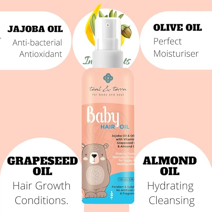 Teal & Terra Natural Organic Baby Hair Growth Oil - 100 Ml