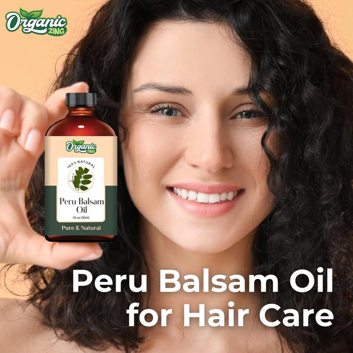 Organic Zing Peru Balsam (Myroxylon Balsamum) Oil | Essential Oil for Aroma, Diffuser, Haircare & Skincare - 30 Ml