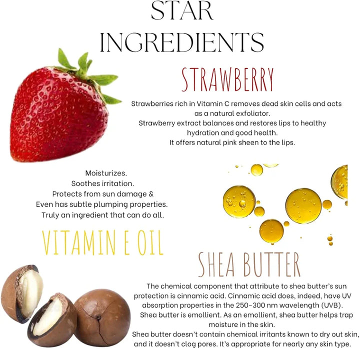 EcoBerry Strawberry Kiss Lip Scrub Lip Scrub For Natural Pink Lips Dry, Chapped Lips, Supple Moisturizing Conditioning, Enriched with Strawberry Extracts, Natural & Handmade, Mineral Oil Free, Paraben Free, Veg