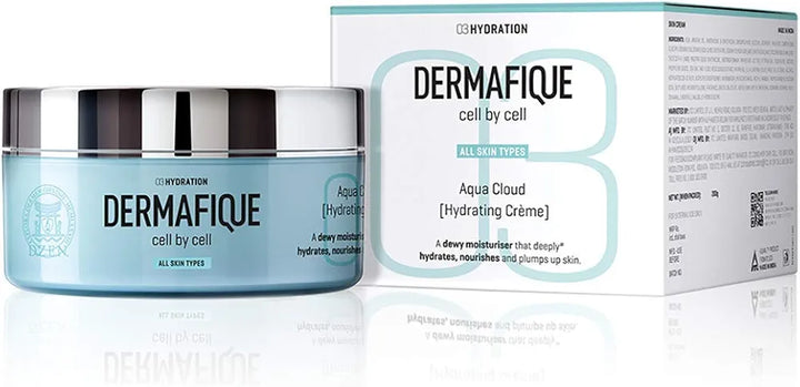 Dermafique Aqua Cloud Hydrating Crème with Shea Butter – 200g, with Seaweed Extracts, Weightless & Non-greasy That Results in Glowing Skin, Moisturizer for Face with Deep Hydration and Nourishment | For All Skin Type