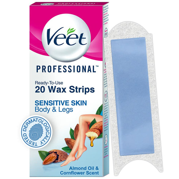 Veet Professional Waxing Strips For Sensitive Skin - 20 Strips
