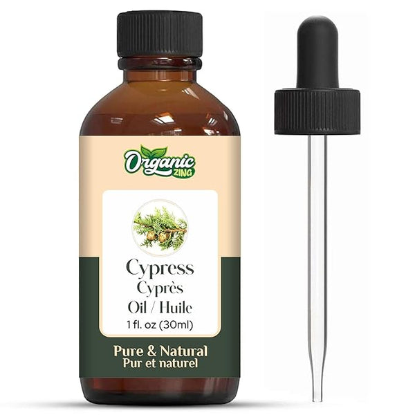 Organic Zing Cypress (Cupressus) Oil | Essential Oil for Skincare, Aroma and Diffusers - 30 Ml