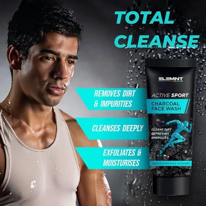 Elemnt Active Sport Charcoal Face Wash For Men - 50 gms