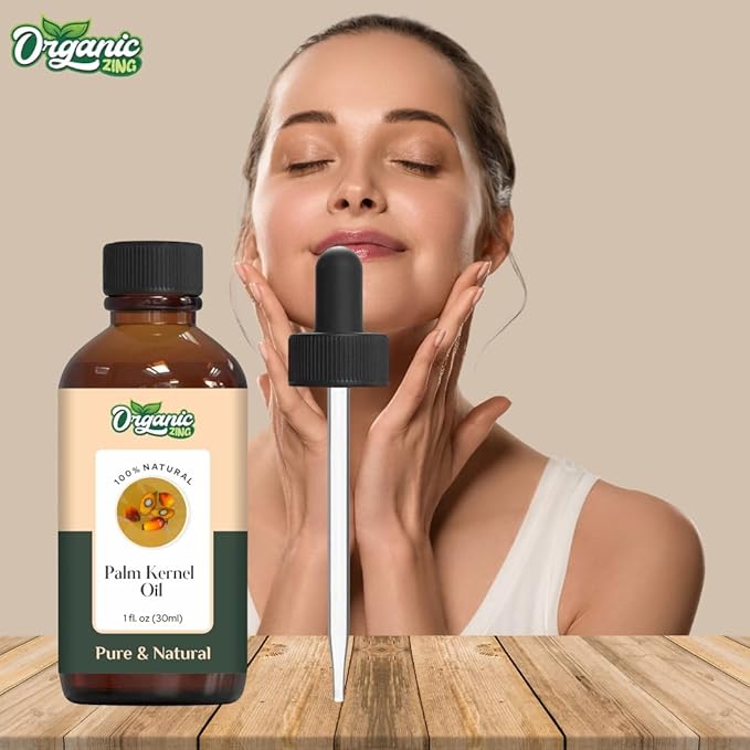 Organic Zing Palm Kernel (Elaeis Guineensis) Oil | Carrier Oil for Skincare & Hair Care - 30 Ml