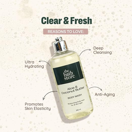 The Bath Store Aloe Coconut Body Wash Shower Gel Tan Removal - 300 ml