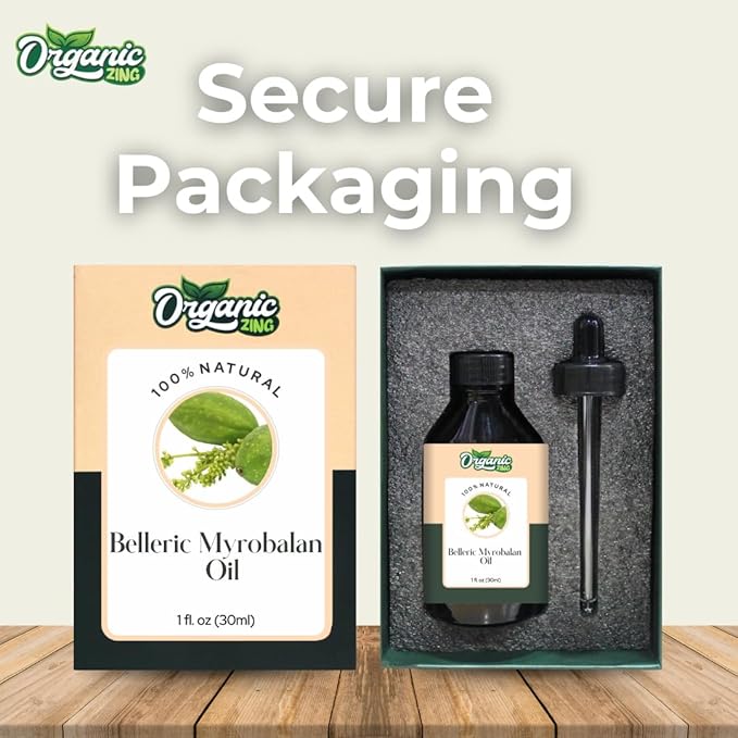 Organic Zing Belleric Myrobalan (Terminalia Bellirica) Oil | Essential Oil for Skincare & Hair Care - 30 Ml
