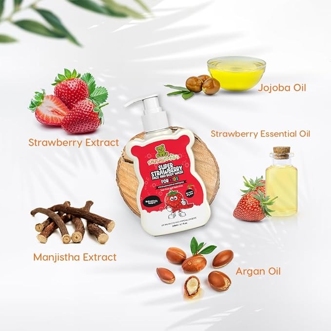 ShuShu Babies Super Strawberry Face and Body Wash - 200 ml