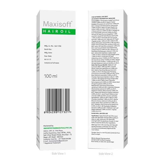 Maxisoft Hair Oil | Reduces Hair Fall, Dandruff & Promotes Hair Growth - 100 Ml