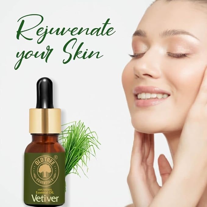 Old Tree Vetiver Essential Oil for Skin Care - 15 ml