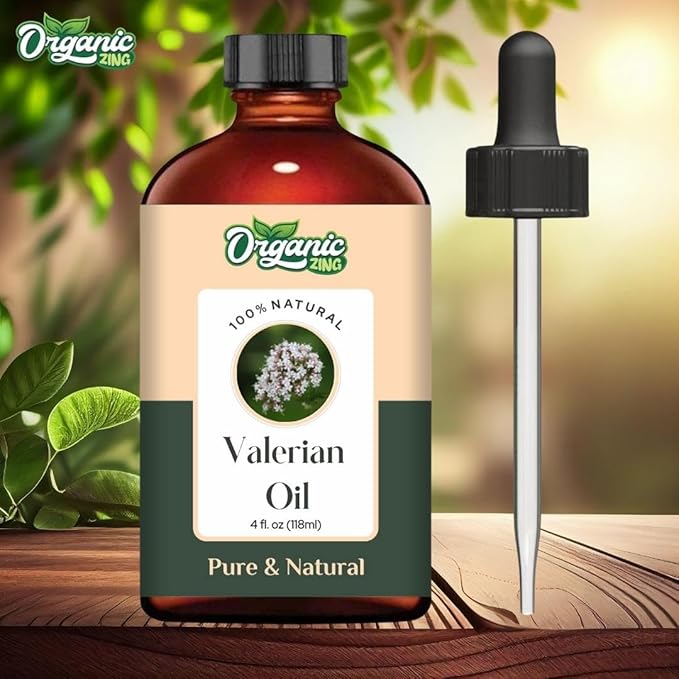 Organic Zing Valerian (Valeriana Officinalis L) Essential Oil Pure & Natural for Skin, Face, Hair Care - 118 Ml