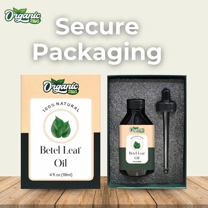 Organic Zing Betel Leaf (Piper Betle) Oil | Essential Oil for Skincare, Hair Care, Aroma & Diffusers - 118 Ml