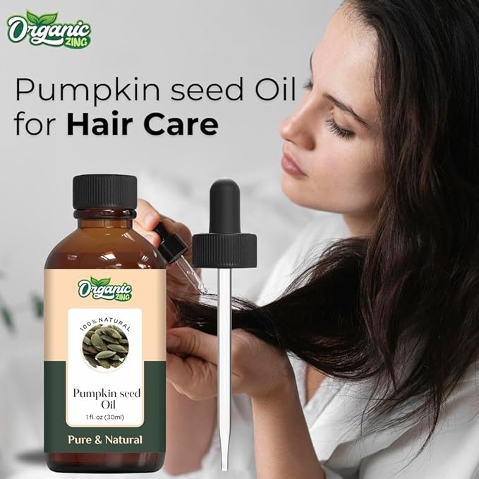 Organic Zing Pumpkin Seed Carrier Oil for Skin Care, Hair Care, Body Care - 30 Ml
