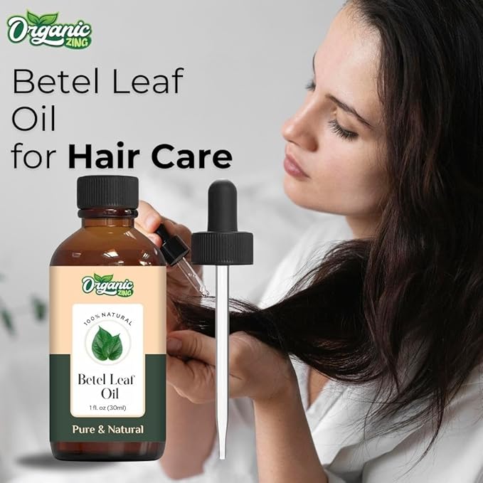 Organic Zing Betel Leaf (Piper Betle) Oil | Essential Oil for Skincare, Hair Care, Aroma & Diffusers- 30 Ml