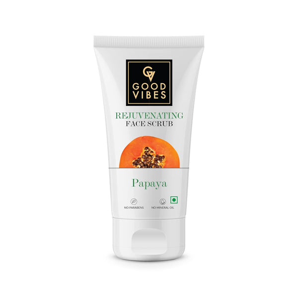 Good Vibes Rejuvenating Papaya Face Scrub Exfoliates Skin - 50 gms