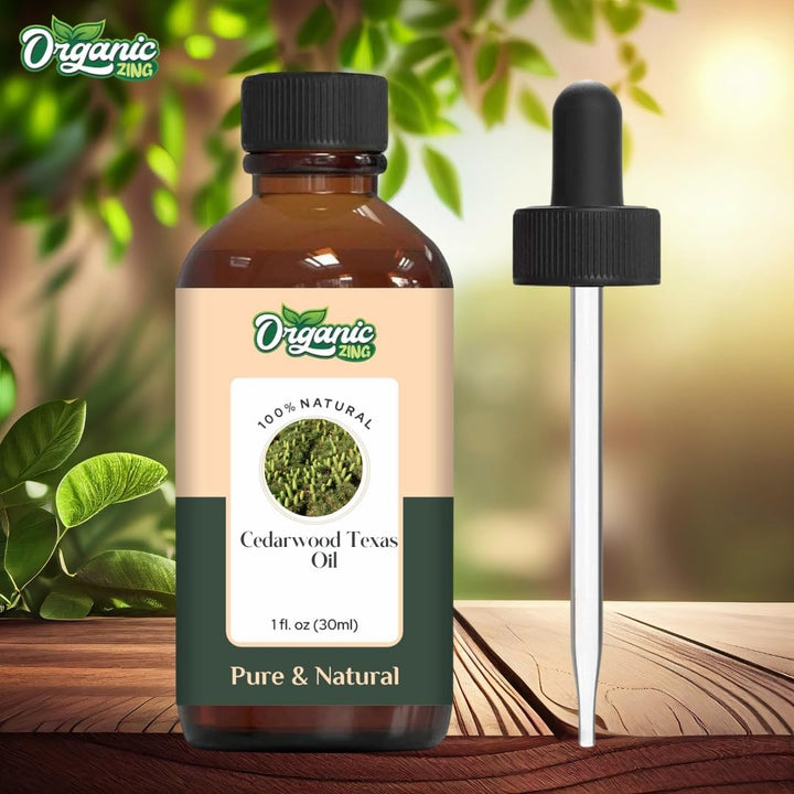 Organic Zing Cedarwood Texas (Juniperus Mexicana) Oil | Essential Oil for Hair Care, Aroma & Diffuser - 30 Ml
