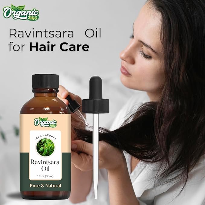 Organic Zing Ravintsara (Cinnamomum Camphora) Oil | Essential Oil for Aroma, Skincare & Massage - 30 Ml