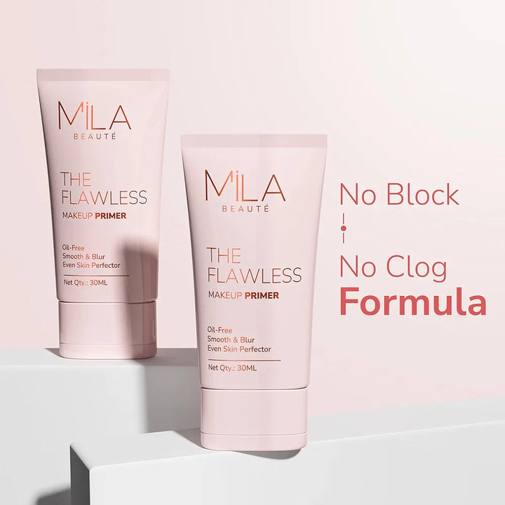Mila Beauté Flawless Makeup Primer I Non Sticky, Blurs Pores & Oil Free I Hydrating & Matt Finish I Vitamin E & A with Satin Smooth Finish