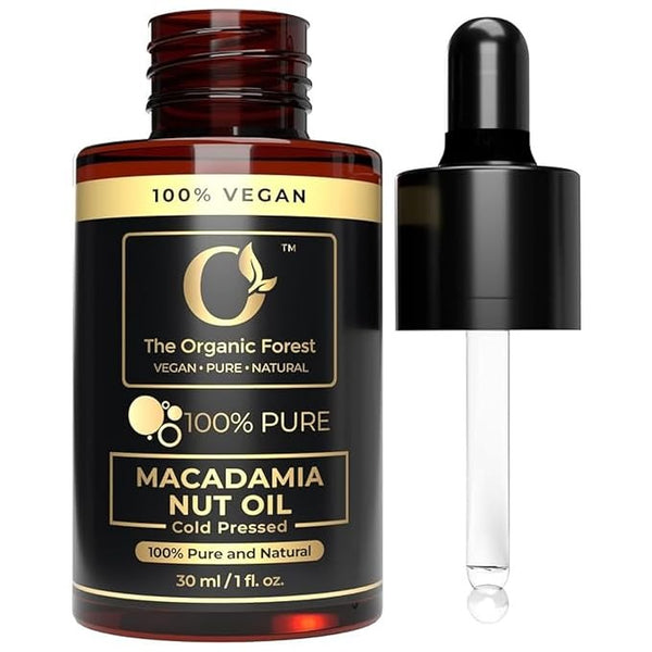 The Organic Forest Pure & Natural Macadamia Oil - Cold Pressed - 30 ml
