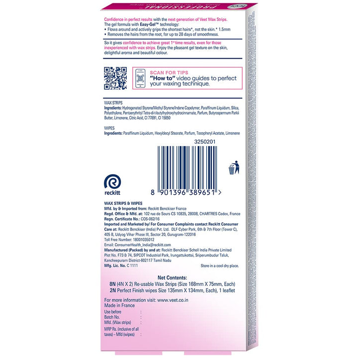 Veet Professional Waxing Strips For Normal Skin - 8 Strips