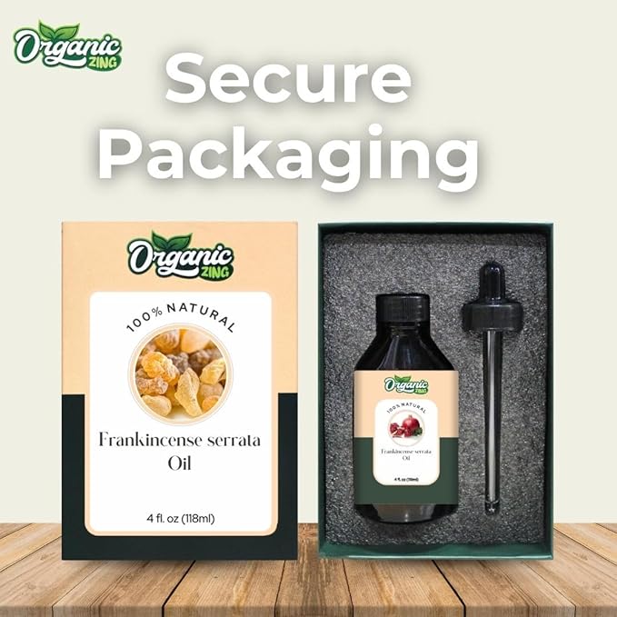 Organic Zing Frankincense Serrata (Boswellia Serrata) Oil | Essential Oil for Skincare, Aroma and Diffusers - 118 Ml