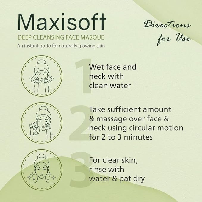 Maxisoft Deep Cleansing Face Masque | Gently Cleanses, Moisturizes Women & Men - 100 Gms