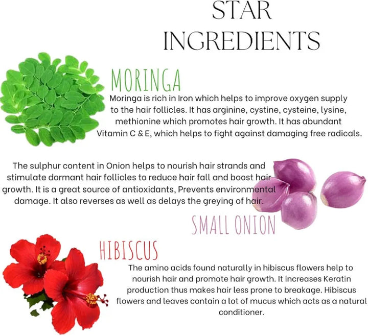 EcoBerry Moringa Small Onion Herbal Hair Growth Oil For Hair Growth, Strengthens Hair Follicles, Reduces Hair Breakage & Dandruff & Dry Scalp