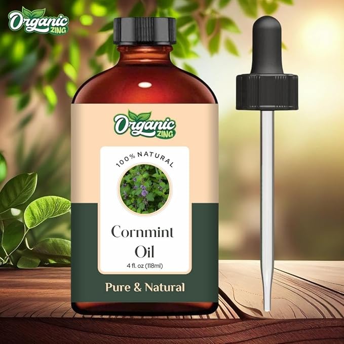 Organic Zing Cornmint (Mentha Arvensis) Oil | Essential Oil for Massage, Aroma & Diffusers - 118 Ml