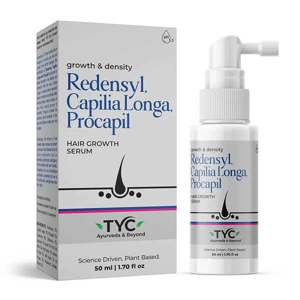 TYC - TRUST YOUR CHOICE Herbal Hair Growth Serum with 3% Redensyl, 1% Procapil & 1% Capilia Longa | Manages Hair Fall, Thinning & Loss | Encourages Hair Growth | pH 5.5, 50 ml