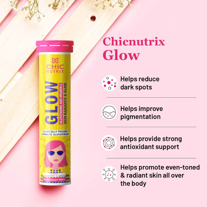 Chicnutrix Glow Glutathione & Vitamin C Tablets Strawberry Lemon Flvao Veeha Beauty Chicnutrix Glow Glutathione & Vitamin C Tablets Strawberry Lemon Flvao Veeha Beauty