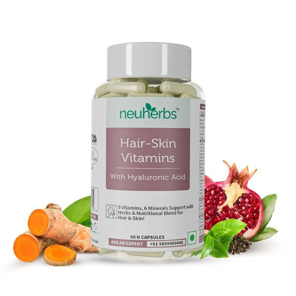 Neuherbs Hair Skin & Vitamins Supplement Capsules - 60 Caps