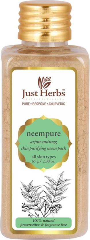 Just Herbs Spot Reduction Face Pack with Neem and Nutmeg - 65g