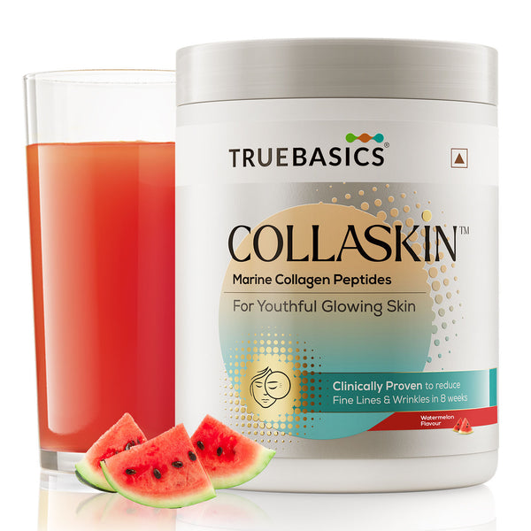 TrueBasics Collaskin Watermelon Flavour Marine Collagen Peptides - 200 gms