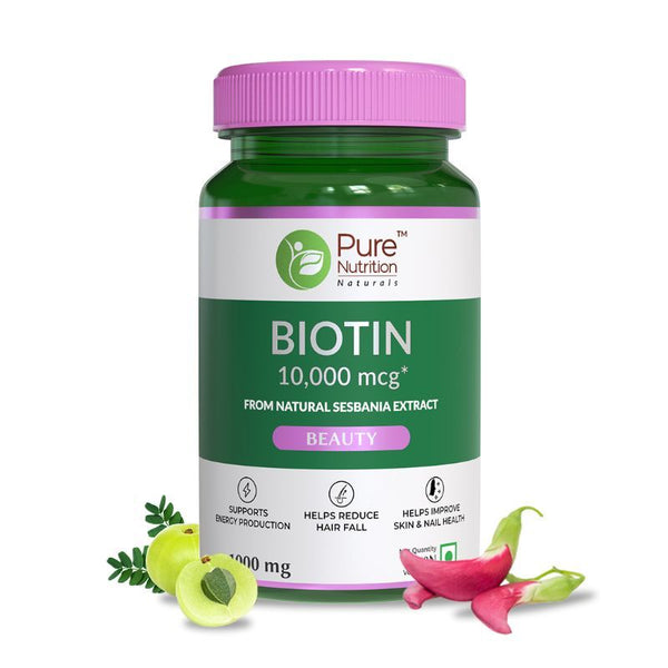 Pure Nutrition Biotin Supplement For Hair & Skin Tablets - 60 Tablets