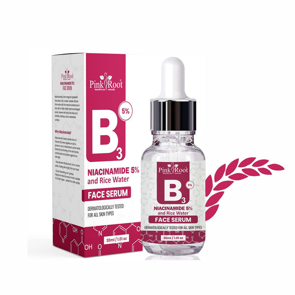 Pink Root Niacinamide 5% and Rice Water Face Serum - 30 ml