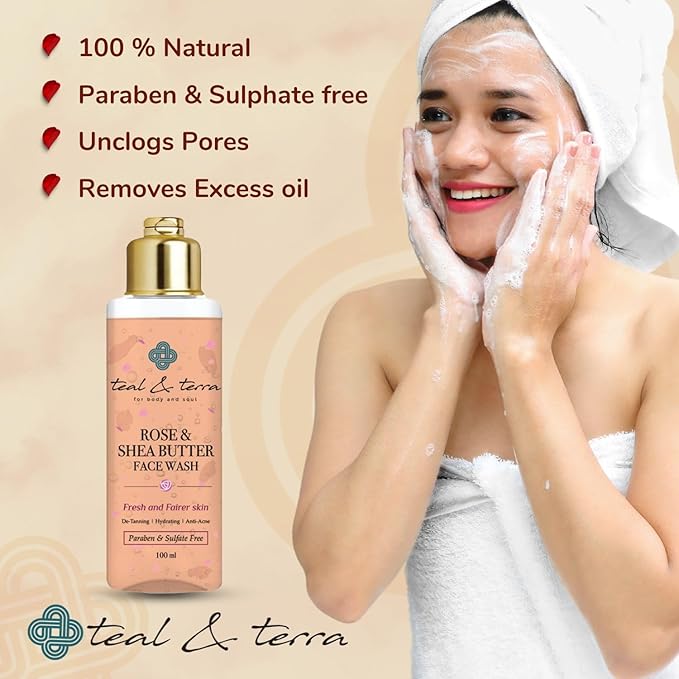 Teal & Terra Rose and Shea Butter Face Wash - 100 Ml