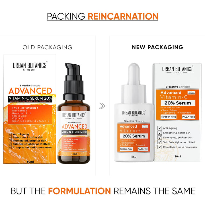 Urban Botanics Men & Women Advanced Vitamin C Face 20% Serum - 30 ml