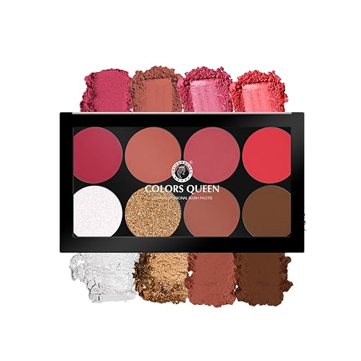 Colors Queen Ultra Professional Blush Palette with Shimmer Highlighters and Contour Shade 03 - 20 gms