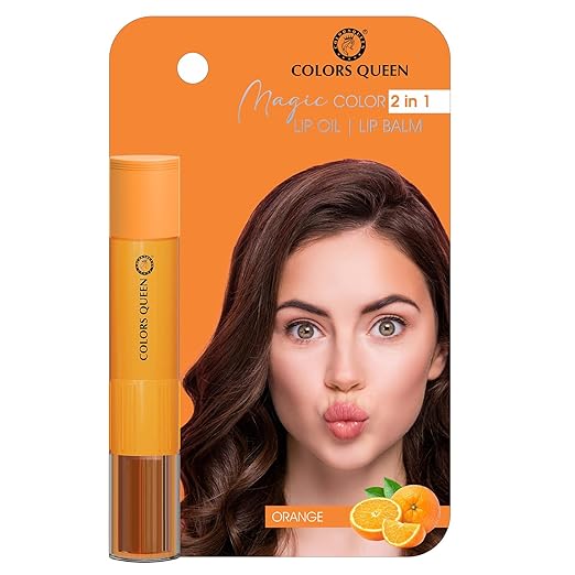 Colors Queen Magic Color 2 in1 Lip Balm & Lip Oil Orange - 4.5 gms