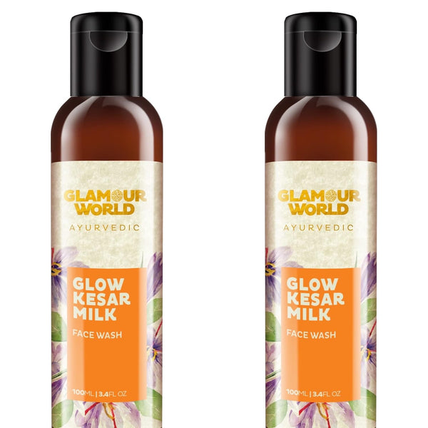 Glamour World Ayurvedic Glow Kesar Milk Face Wash - 100 ml (Pack of 2)