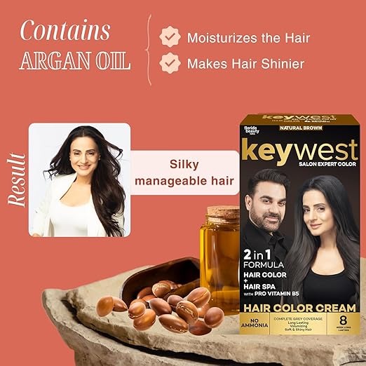 Keywest Crème Hair Colour Brown (Ammonia Free) - 130 ml