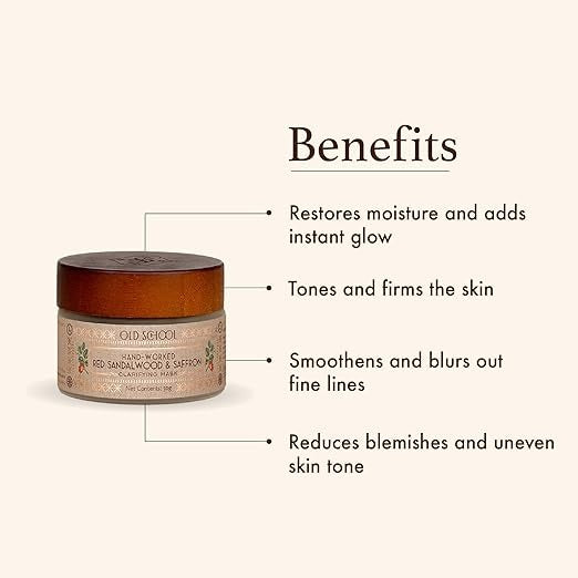 Old School Rituals Hand-Worked Red Sandalwood & Saffron Clarifying Mask - 50 gms