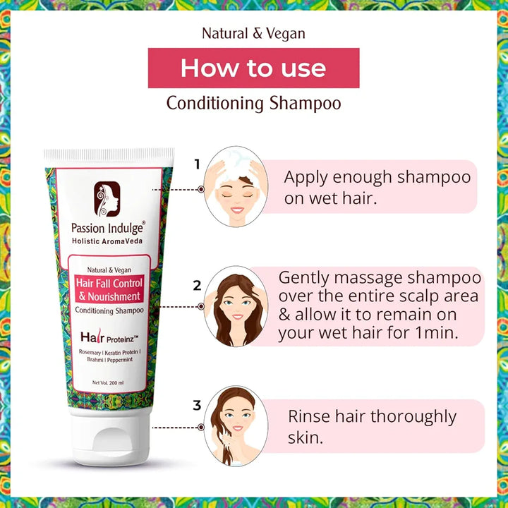 Passion Indulge Rosemary Shampoo For Hair Growth-200 ml | Shampoo for Hair Fall Control | Conditioning Shampoo | Fights Hair Fall with Keratin Protein