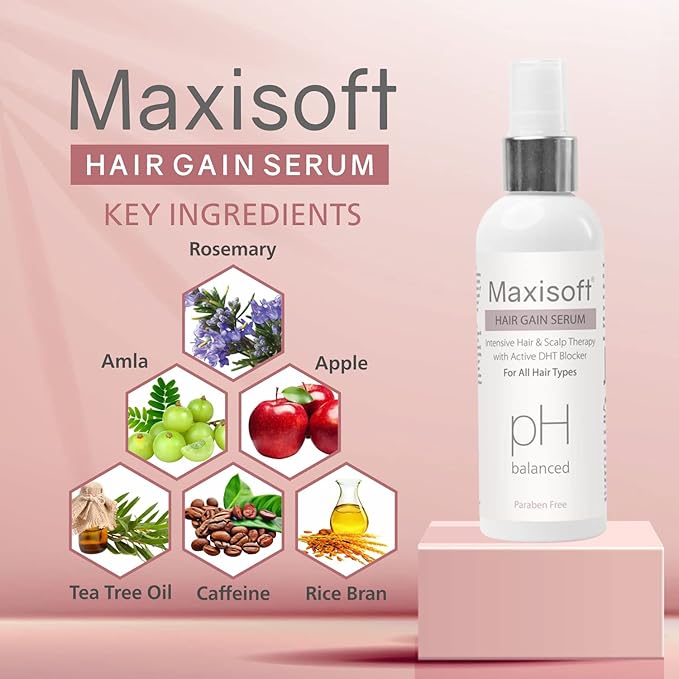 Maxisoft Hair Gain Serum | Intensive Hair & Scalp Therapy for All Hair Types - 100 Ml