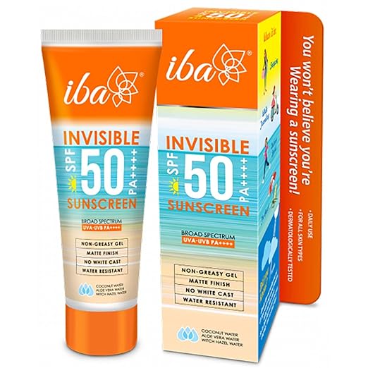 Iba Invisible Spf 50 Sunscreen Pa++++ For All Skin Types - 80 gms