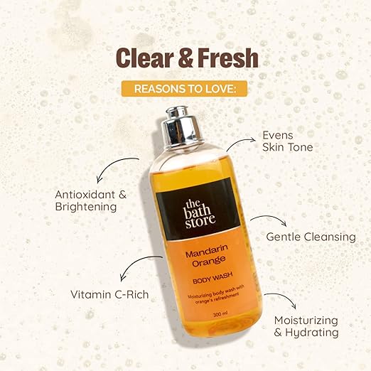 The Bath Store Mandarin Orange Body Wash Shower Gel Tan Removal - 300 ml